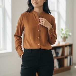 Boss Tan Button Down Women's Shirt